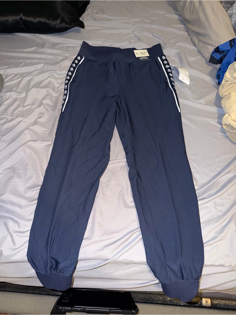 Penguin Navy Joggers with Logo Tape